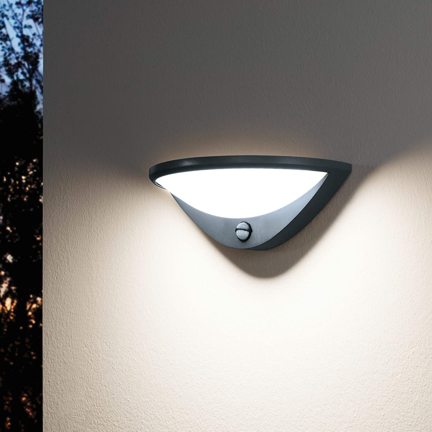 Eglo 97312 BELCREDA Exterior Wall Light with Sensor in Black, Charcoal - Image 2