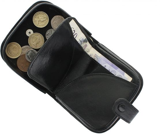 Mala Leather Odyssey Collection Leather Tray Purse for Coins and Notes 4113_14m Black - Image 2