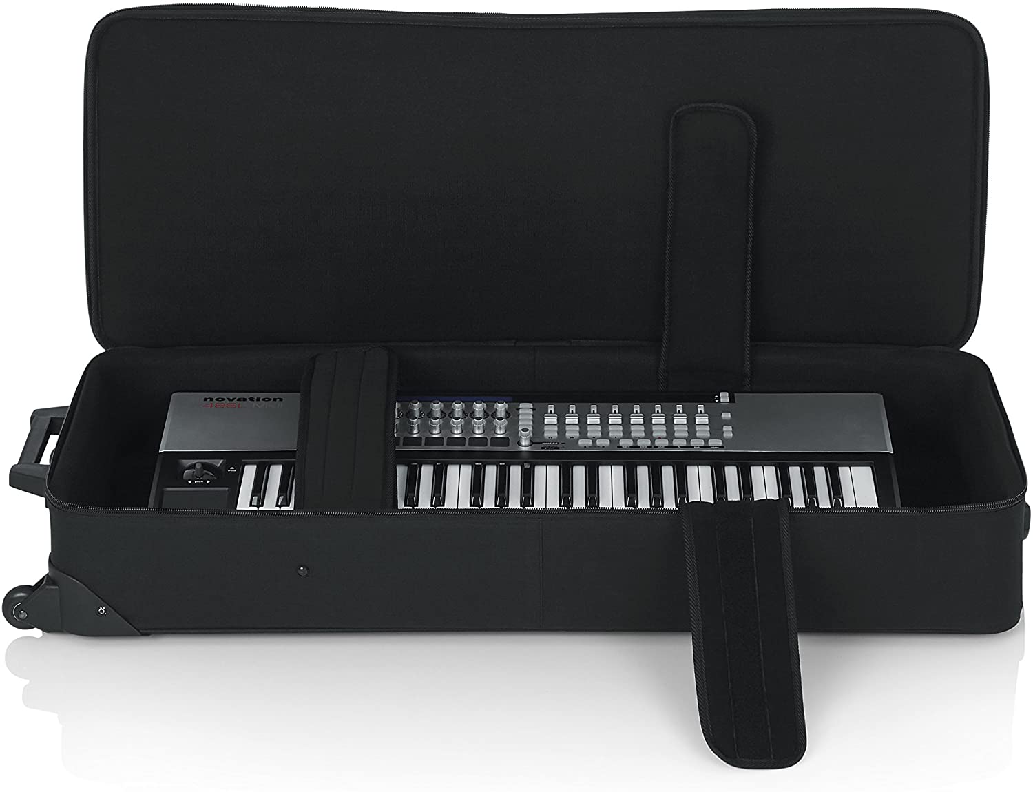 Gator 49-Note 38x15x55 inches Lightweight Keyboard Case On Wheels, Black - Image 3
