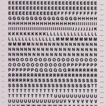 Black transferable Letters and Numbers. Letters and Numbers 3 mm Black