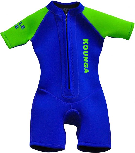 Kounga Kid's Little Diver Neoprene Shorty Wetsuit, Blue/Green, Size 10