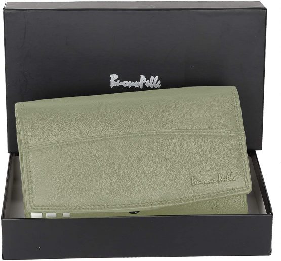 Ladies Designer Luxury Quality Soft Nappa Leather Purse Card Women Clutch Wallet with Zip pocket Gift Boxed - Image 2