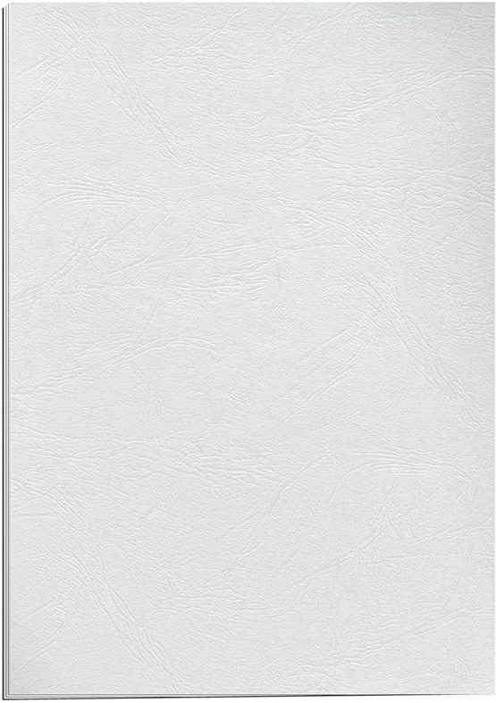 Fellowes A4 100 Percent Recyclable Leatherboard Binding Covers, Heavyweight, 250 gsm Presentation Covers, FSC, White, Pack of 25, 5373602