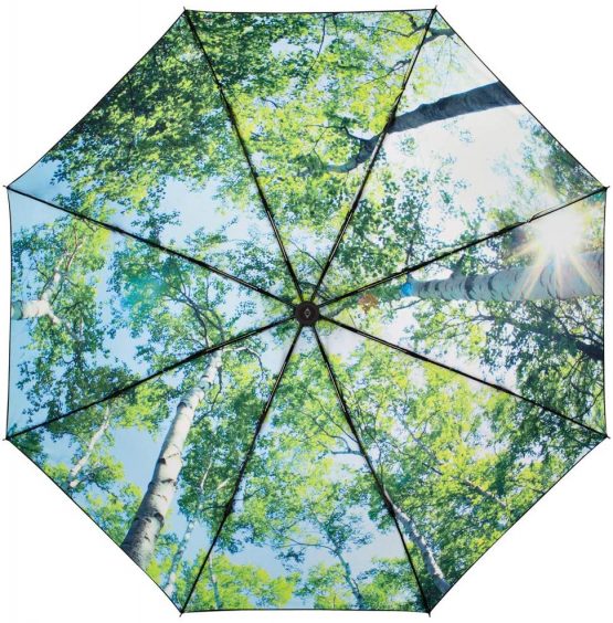 Le Monde du Umbrella, Folding Umbrella for Men/Women, Black, Automatic Opening System, Wind Resistant, Forest Print 60 cm - Image 4
