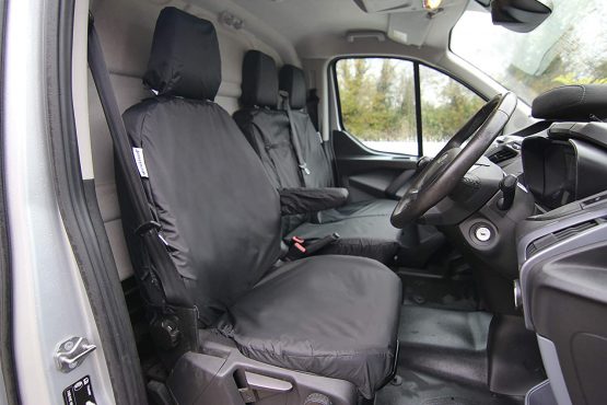 Waterproof Seat Cover Co WSC5101 Tailored Waterproof Heavy Duty Seat Covers to fit the Ford Transit Custom - Single & Double Set, Black - Image 2