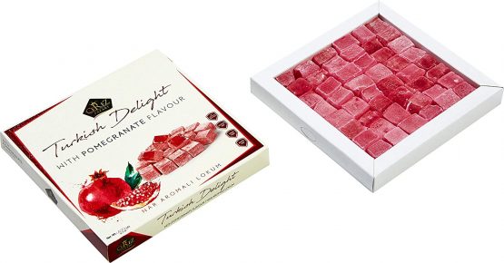 Cerez Pazari Turkish Delight with Pomegranate Flavour 454 gr Gourmet Medium Size Snacks Gift Box No Nuts Sweet Luxury Traditional Confectionery Vegan Candy Dessert Glucose Free Lokum Approx 42 Pcs - Image 3