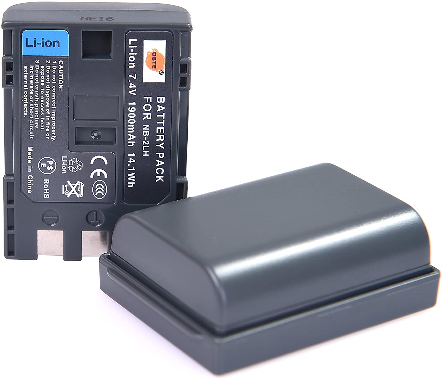 DSTE® 2pcs NB-2LH Rechargeable Li-ion Battery for Canon NB-2L, NB-2LH, BP-2L5, BP-2LH, Canon Optura 30, 40, 50, 60, 400, 500