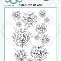 Creative Expressions Andy Skinner-Smashed Glass-Pre-Cut Stamp, Grey Rubber, 12.2 x 8.7 cm