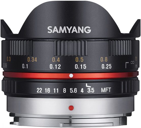 Samyang 7.5 mm Fisheye F3.5 Manual Focus Lens for Micro 4/3 - Black
