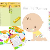 Baby Shower Games Pack for Up To 35 Players & Includes 3 Most Popular Games: Guess Mum's Tum, Pin The Dummy & Baby Word Babble Baby Shower Game. Ideal for Baby Shower Boy Game, Baby Shower Girl Game,