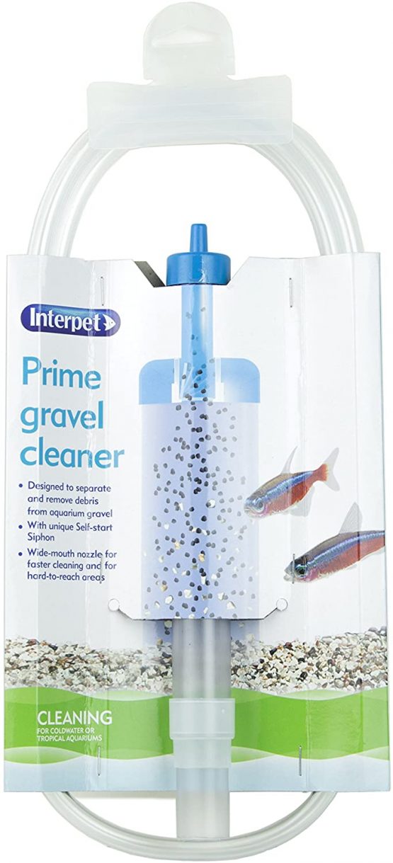 Interpet Aquarium Fish Tank Syphon Water Drainer and Gravel Cleaner, with Nozzle and No Return Valve, Mini