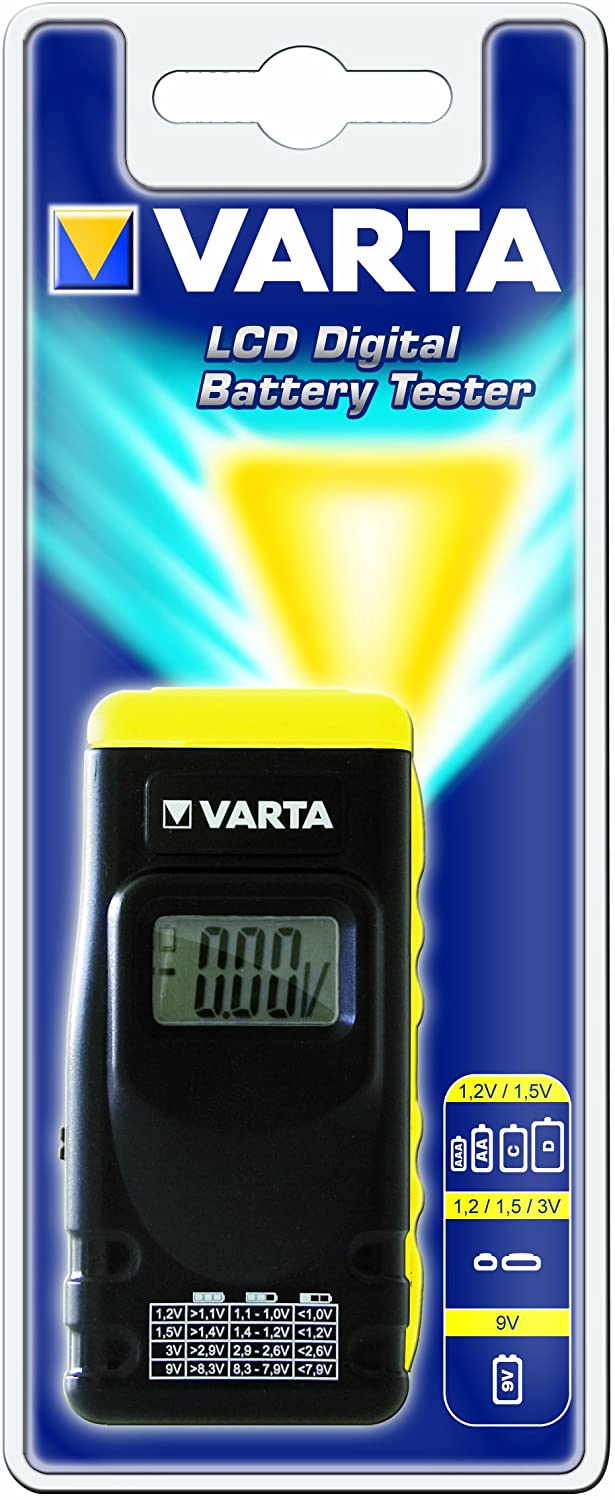 VARTA 646 LCD Digital Battery Tester, Yellow / Black, 88 mm - Image 2