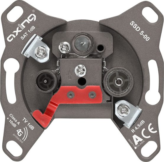 Axing SSD 5-00 Universal socket wall outlet for Sat-systems with 3 ports (Sat, TV, radio)