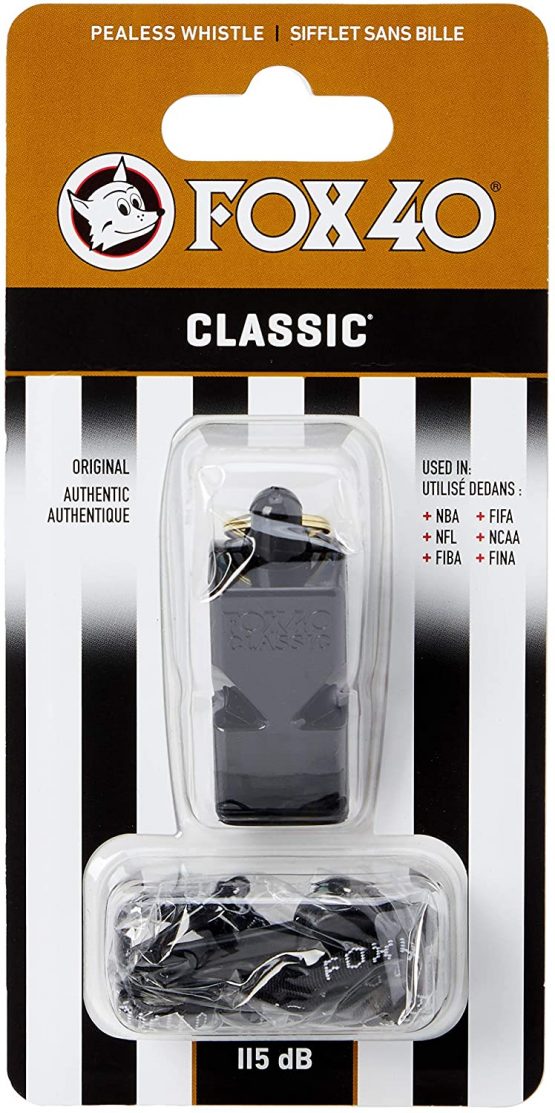 Cartasport Unisex's Fox 40 Referee's Wrist Straps Whistle, Black
