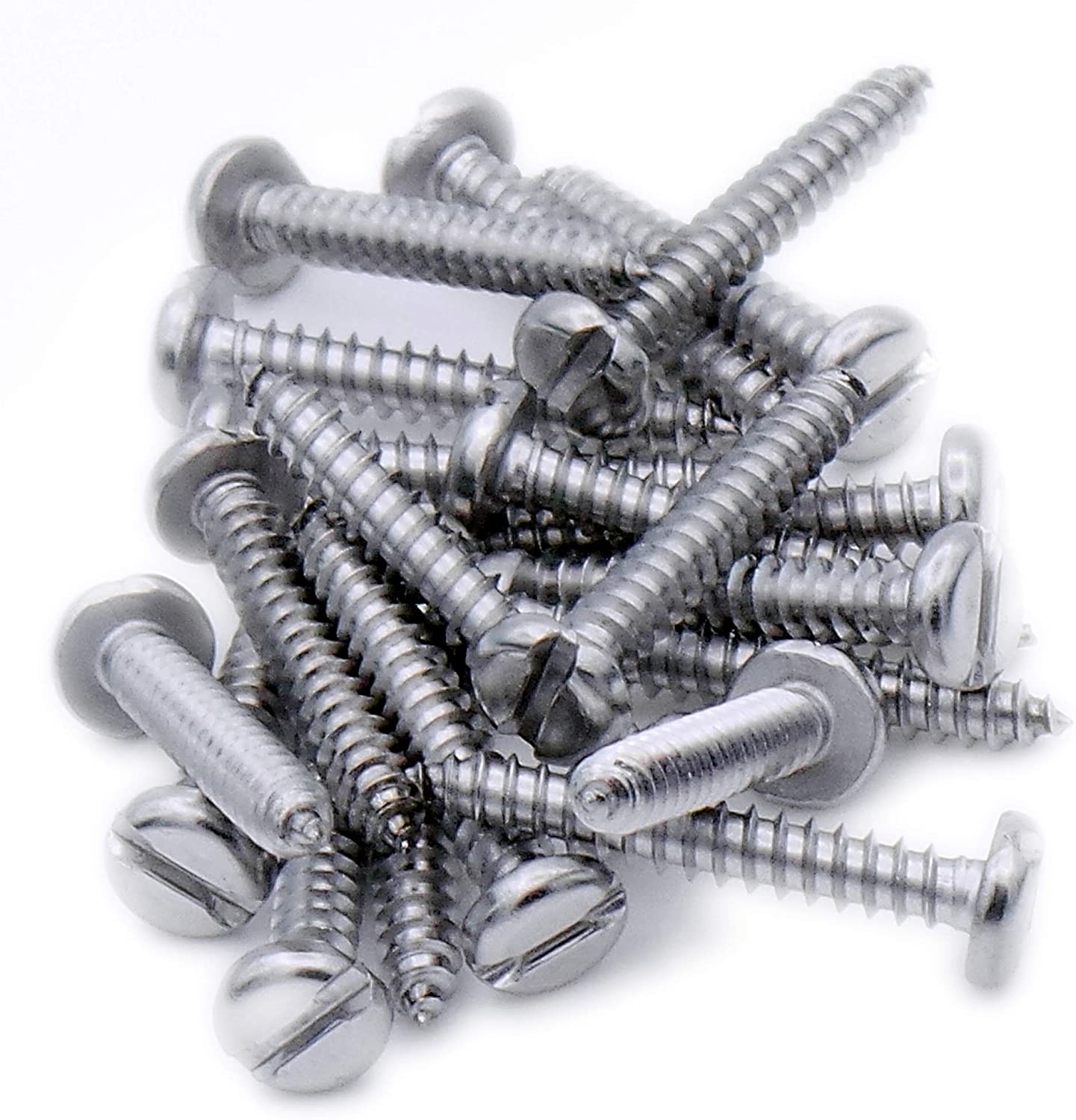 No.8 x 1.5 (4.2mm x 38mm) Slot Pan Self-Tapping Screw - Stainless Steel (A2) (Pack of 20), Silver, 4.2x38 - A2(20) - Image 3