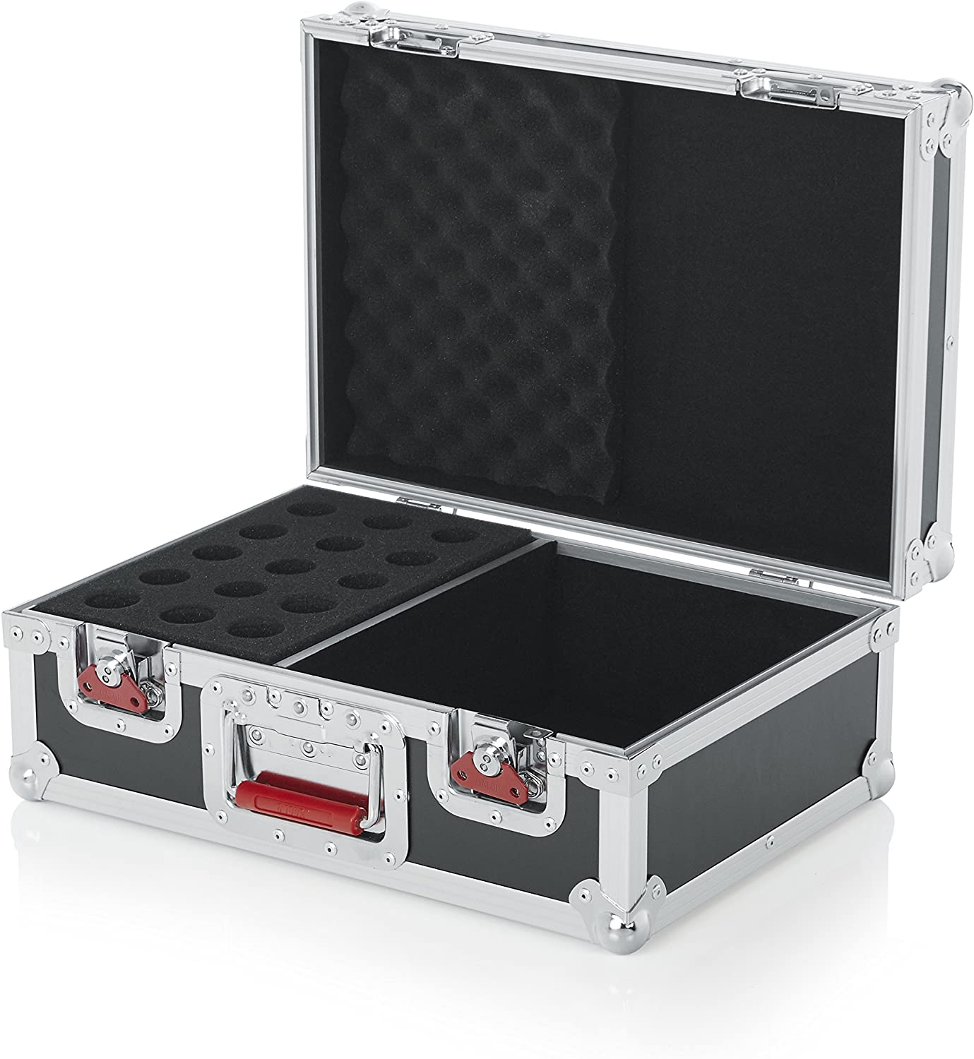 Gator Cases G-TOUR Road Case with Foam Drops for (15) Wired Microphones & Accessory Storage (G-TOUR M15), Black - Image 4