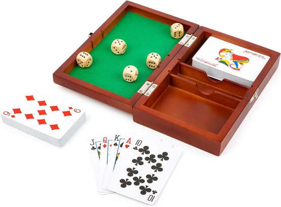 Small Foot 11363, Play Set with 2 Card Games and 5 dice, with Storage Box Toys, Multicolored - Image 2