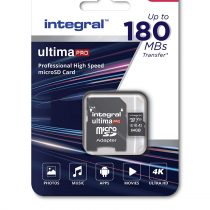Integral 64GB Micro SD Card 4K Video Read Speed 180MB/s and Write Speed 80MB/s MicroSDXC A2 C10 U3 UHS-I 180-V30 Our Fastest Ever High Speed Micro SD Memory Card