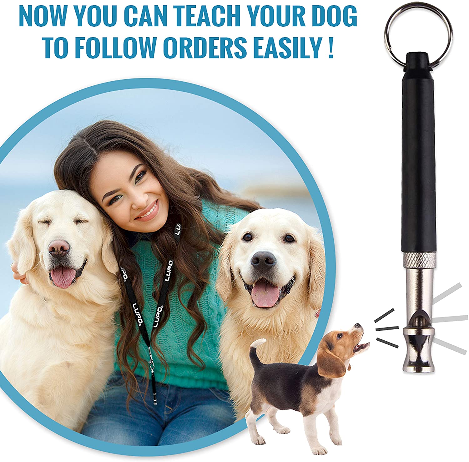 LUPO Dog Training Whistle - Dog Whistle for Recall, Black - Image 2