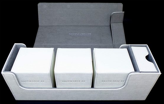 Docsmagic Premium Magnetic Tray Long Box White Medium + 3 Flip Boxes