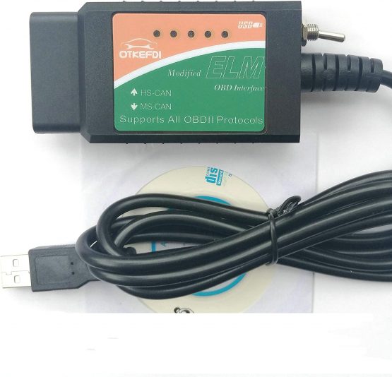 OTKEFDI Forscan USB OBDII Diagnostic Lead,ELMConfig Modified OBDII Switch Diagnostic Cable