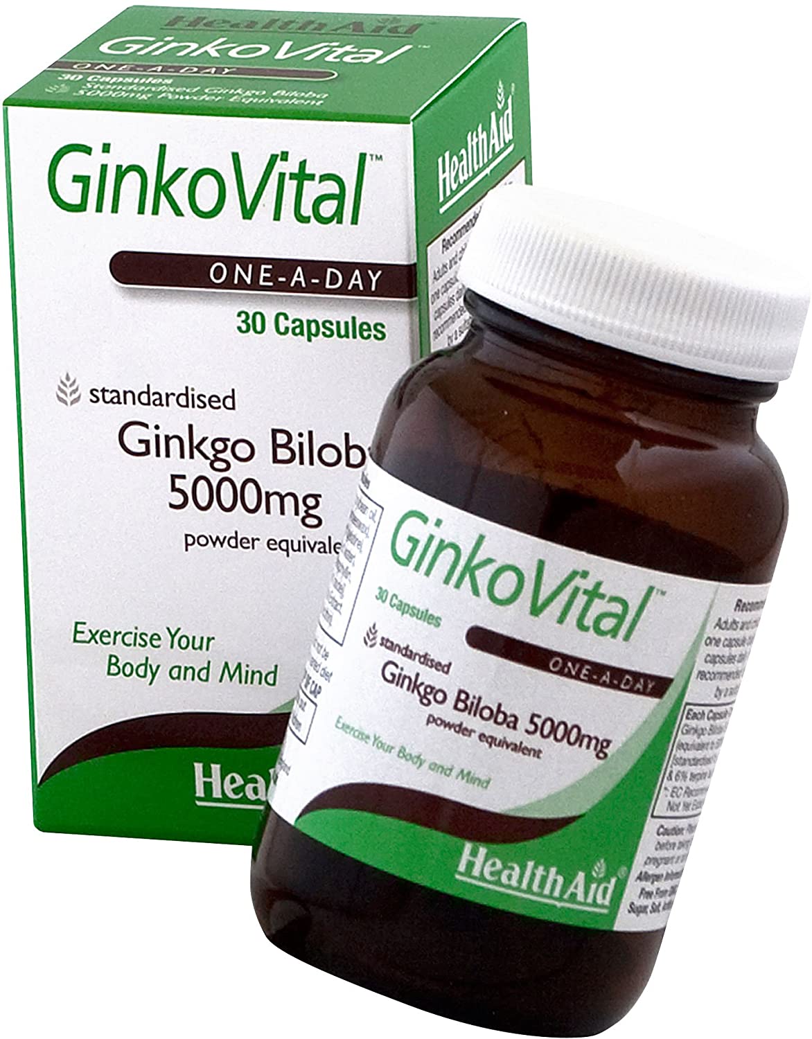 HealthAid Ginko Vital (Ginkgo Biloba) 30 Capsules, White, 30 g (Pack of 1) - Image 4