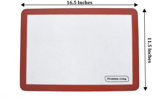 Silicone Oven Baking Mat, 2 Pieces, Reusable baking sheet liner, Non-stick, LFGB Approved, Professional grade, for cookie, pastry |42CM x 29 CM x 0.7 MM Thick - Image 4