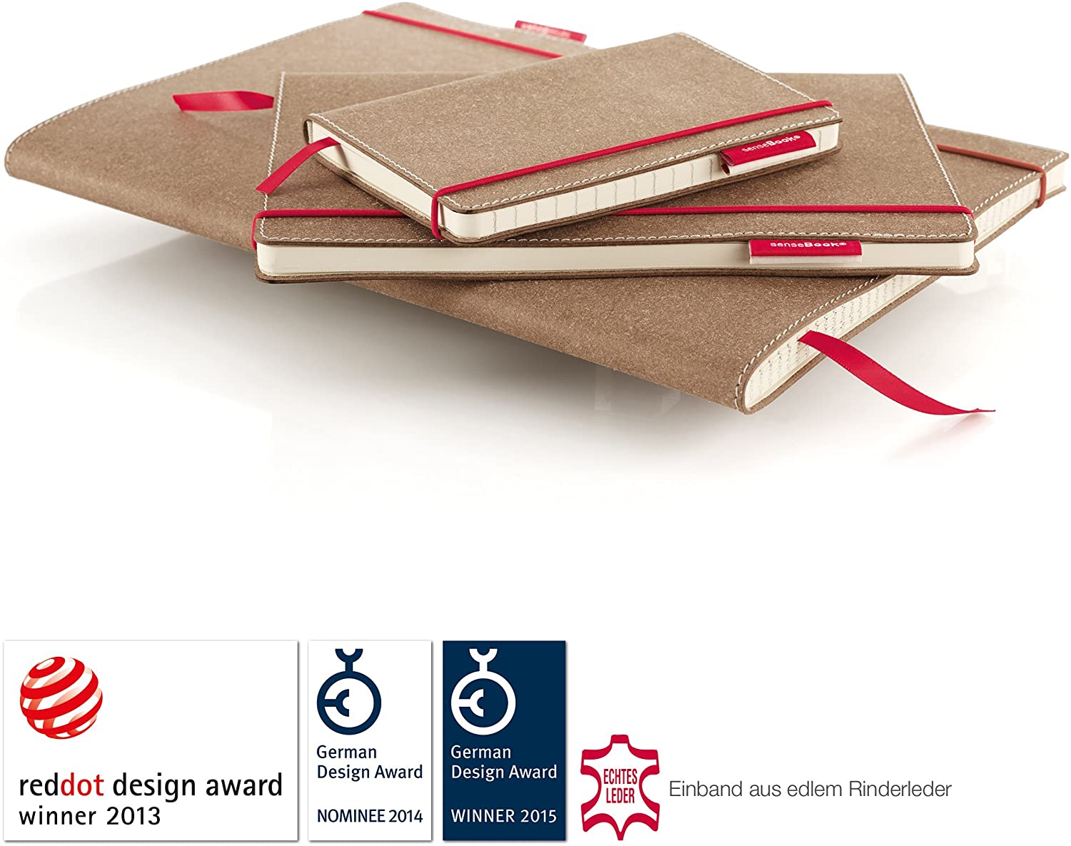 Transotype senseBook Large Leather Red Rubber Squared Notebook - Image 3