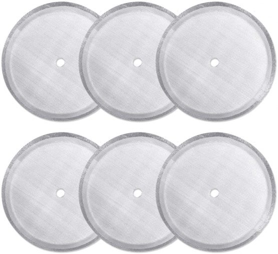 6 Pack French Press Replacement Filter Screen,Reusable Stainless Steel Mesh Filters for Universal 1000 ml / 34 oz / 8 Cup French Press Coffee Makers