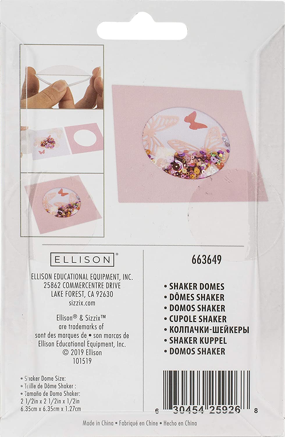 Sizzix Plastic Circle Shaker Domes 663648 Arts & Crafts Card Dome 2" 2PK, Circle, 2 1/2", 6pk - Image 3