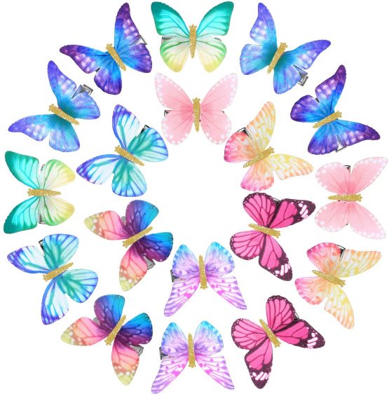 18 Pieces Butterfly Hair Clips Glitter Barrettes Butterfly Snap Hair Clips for Teens Women Hair Accessories (Style Set 1)