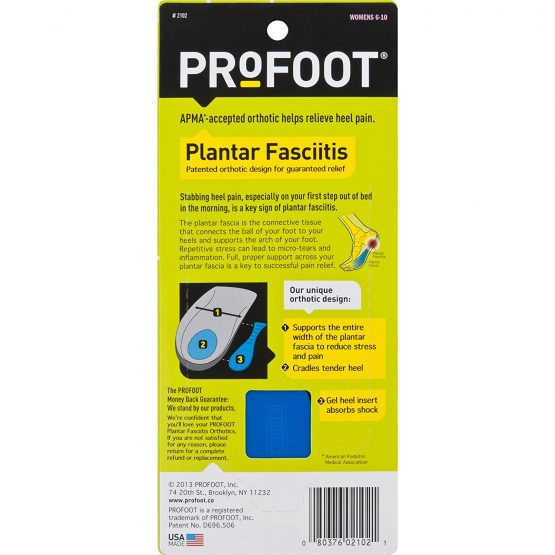 PROFOOT 22102FGENXX12 Plantar Fasciitis Orthotics for Women's, 6-10 - Image 2