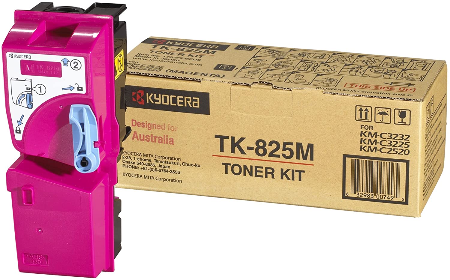 Kyocera Toner Cartridge TK-825 M, Magenta, 7.000 Pages High Capacity Genuine Premium Printer Toner, 1T02FZBEU0, 0T2FZBEU
