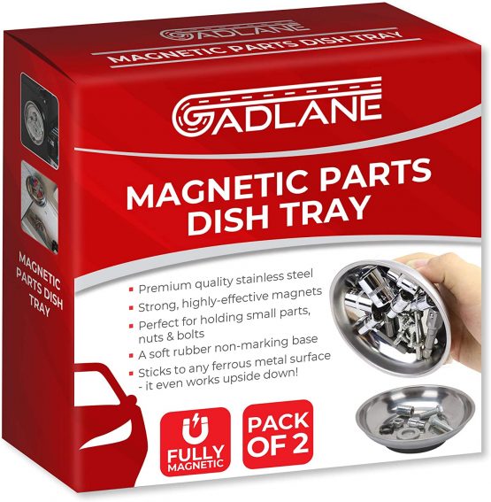GADLANE Magnetic Dish For Parts Tray - Bowl Stainless Steel Heavy Duty Non-Marking Base Nut & Bolt Sockets Screws Tools Holder 150mm (PACK OF 2) - Image 3