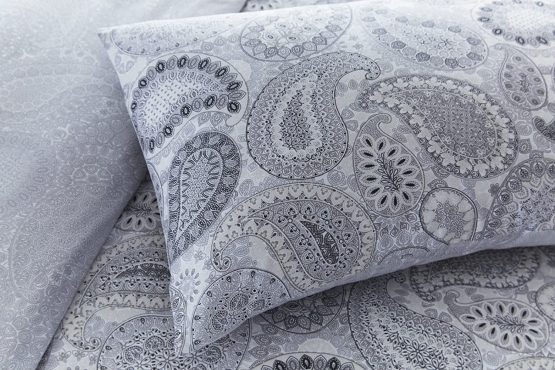 Sleepdown Paisley Grey Duvet Cover & Pillowcase Set Bedding Digital Print Quilt Case Bedding Bedroom Daybed (Single) - Image 2