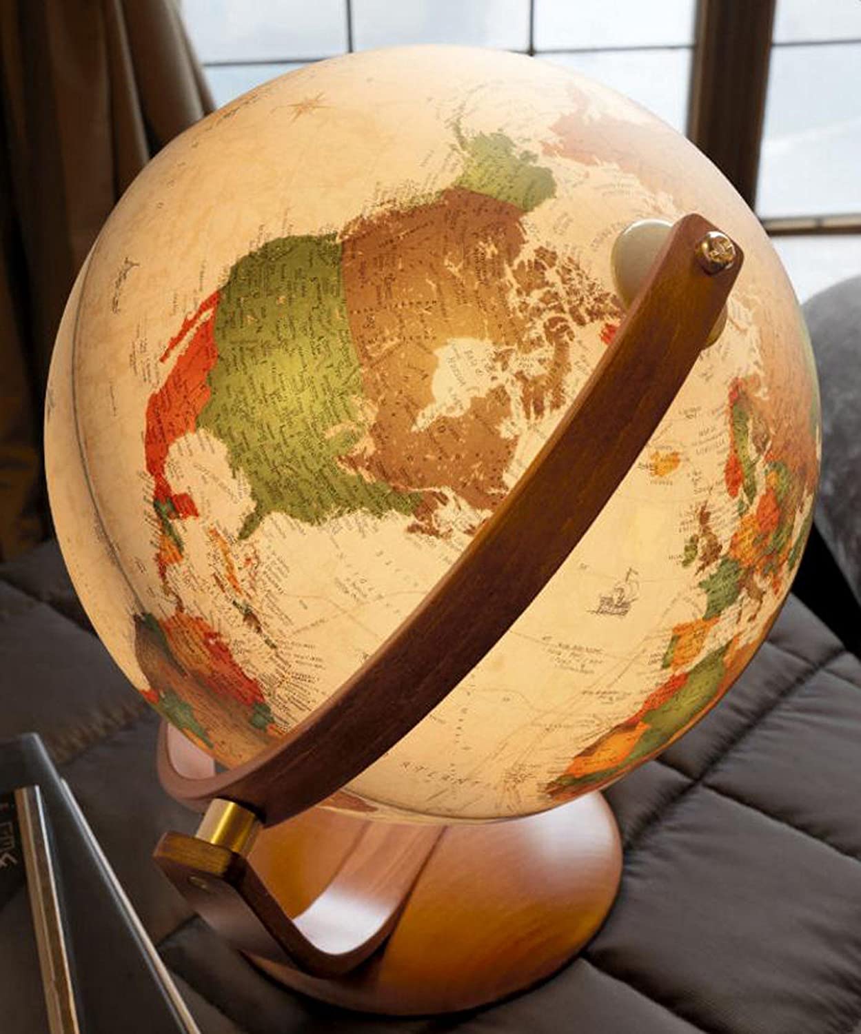 Nova Rico 0337OPANITLLL0V4 - Luminous Globe Globe Antique Style Optimus, 37 cm, Marron - Image 4