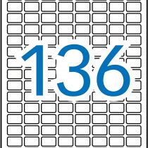 APLI 1859 White A5 Labels 10 x 16 mm 15 Sheets