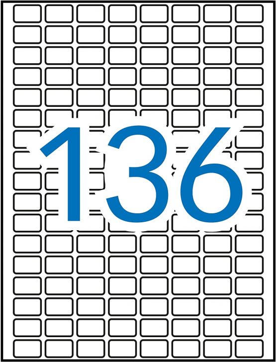 APLI 1859 White A5 Labels 10 x 16 mm 15 Sheets
