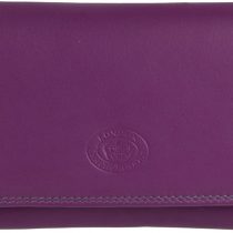 Ladies Long Flap Over Leather Purse/Wallet by London Leather Goods 4 Colours (Sunset)