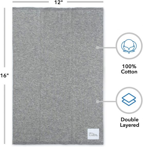 Comfy Cubs Burp Cloths 6 Pack Large 100% Cotton Washcloths Double Layered Burping Cloths Extra Absorbent and Soft for Boys and Girls (Grey Pattern, Pack of 6) - Image 4