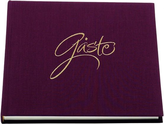 Rössler Papier Forever 18781002724 Guest Book 192 Pages, Size: 21 x 21 cm, Aubergine/Red