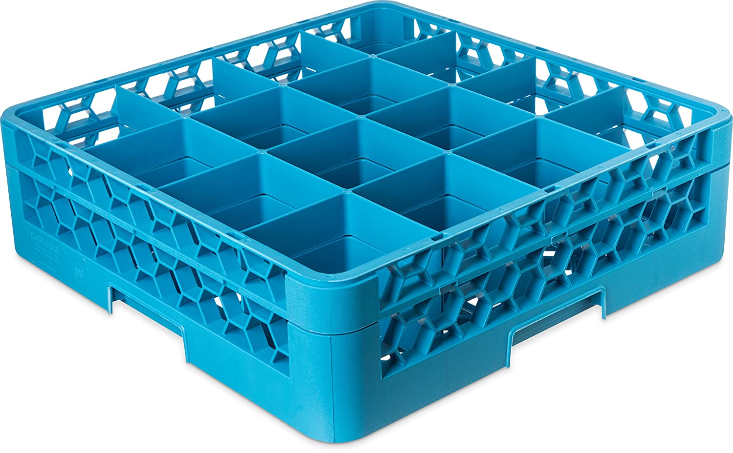 Utopia Warewashing, CARG16-114000-B01001, 16 Compartment Glass Rack + 1 Extender (Box of 1), Carlisle Blue