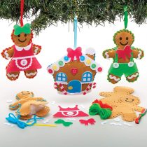 Baker Ross AT165 Gingerbread Decoration Sewing Kits, Christmas Arts and Crafts (Pack of 3), Assorted