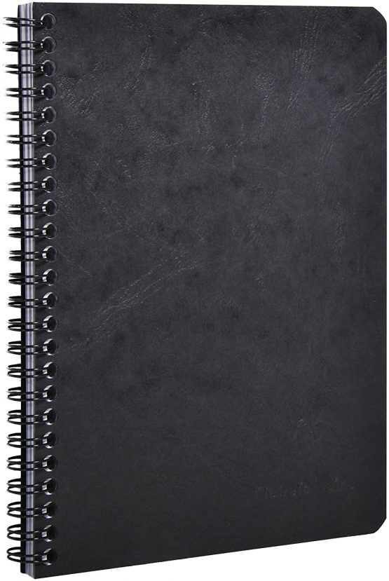 Clairefontaine 'Age Bag' Wirebound Notebook, A5, 120 Pages, Lined - Black