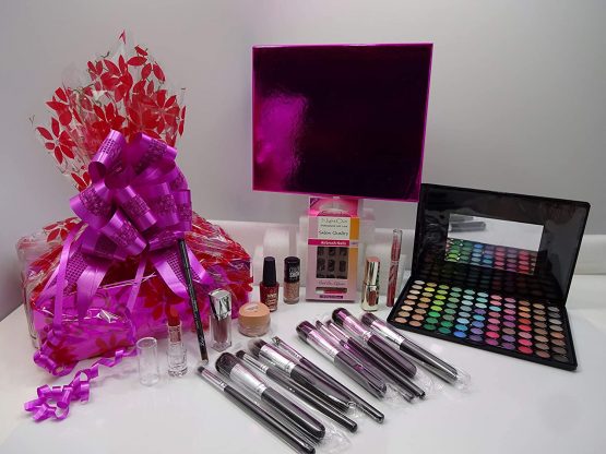 Make Up Beauty Bundle For Women, Make Up Gift Hamper, Gift Set, Professional 10Pcs Kabuki Makeup Brushes, Eye Shadow Palette, Nail Polish, lipstick, Foundation, Lip Gloss, Nails, Bundle Hamper