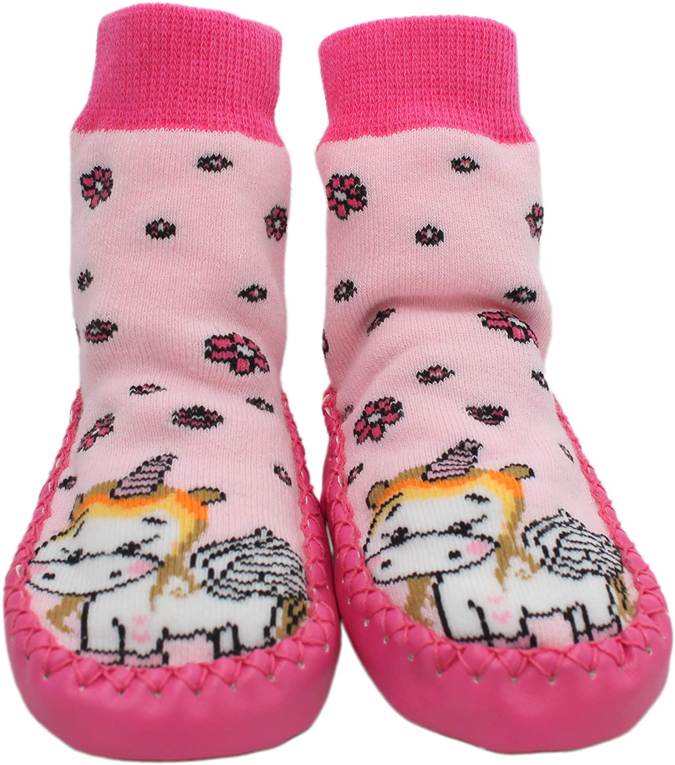 Baby Girls Winter Slipper Socks Anti-slip Pink Unicorn (18-30 Months), 2-3 Years - Image 2