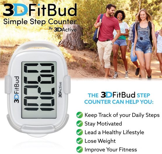 3DFitBud Simple Step Counter Walking 3D Pedometer with Clip and Lanyard, A420S - Image 4
