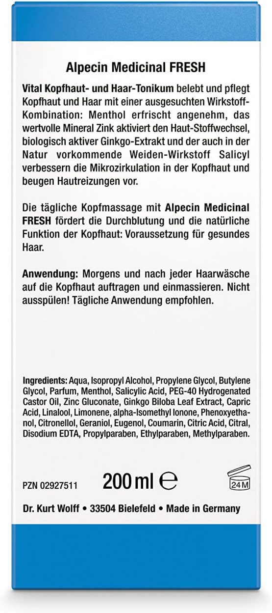 Alpecin Medicinal 20214 Vital Scalp and Hair Tonic, Fresh, 200 ml - Image 4