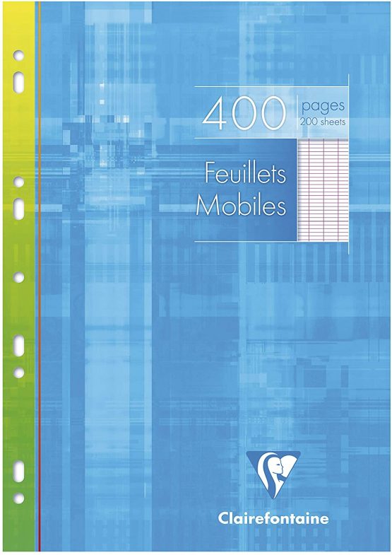 Clairefontaine A4 Single Sheets, Séyès Ruled, Multi-punched - White (200 sheets)