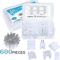 CQRobot 600 Pieces 2.0mm JST-PA JST Connector Kit. 2.0mm Pitch Female Pin Header, JST PA - 2/3/4 Pin Housing JST Adapter Cable Connector Socket Male and Female, Crimp DIP Kit.